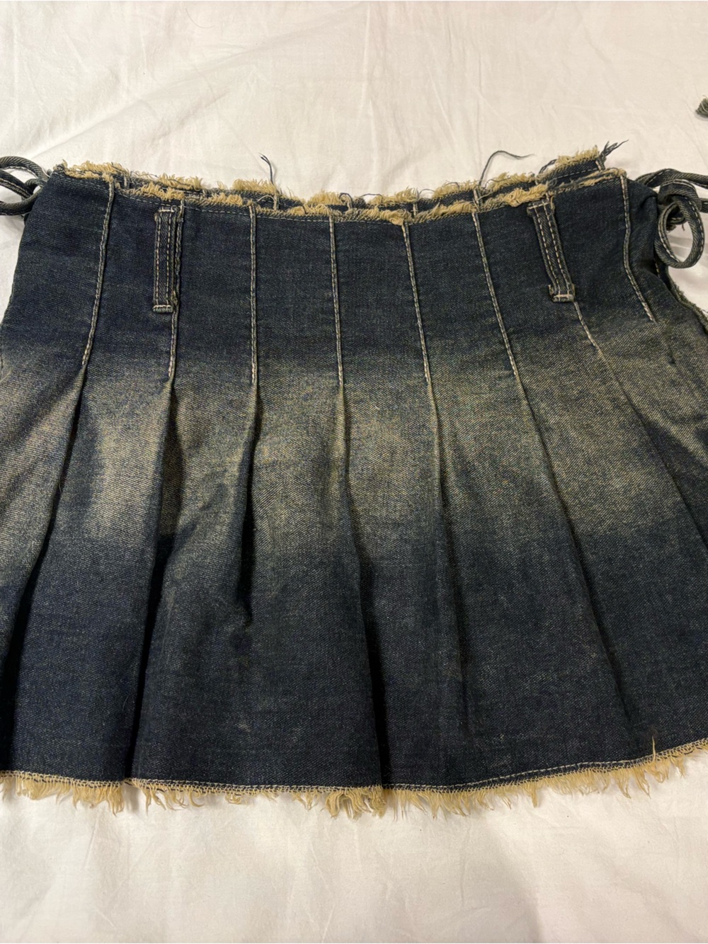 vintage wash pleated wrap skirt - Picture 3 of 6